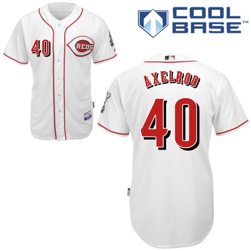 Dylan Axelrod #40 MLB Jersey-Cincinnati Reds Men's Authentic Home White Cool Base Baseball Jersey